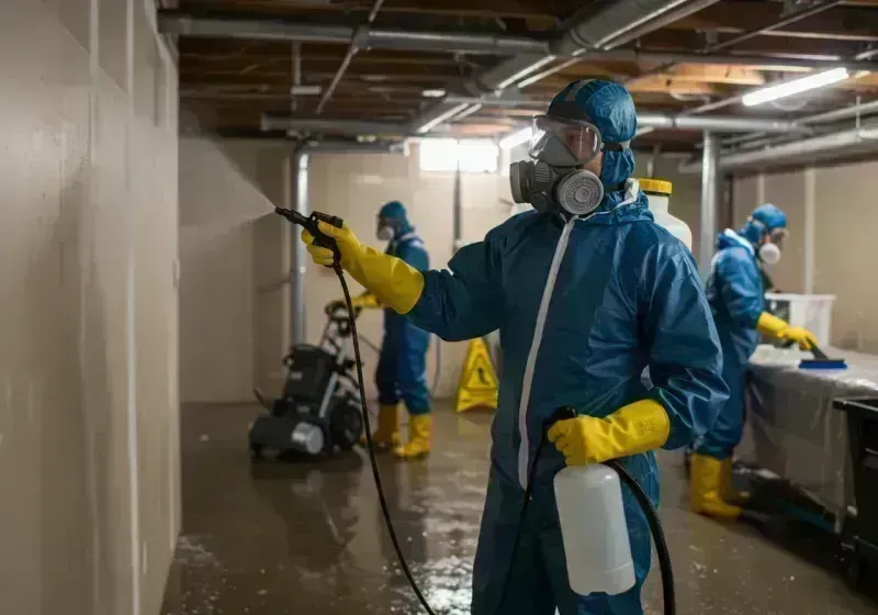 Basement Sanitization and Antimicrobial Treatment process in Chester, WV